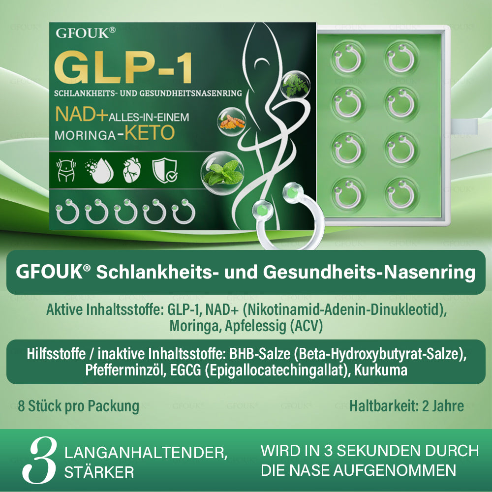 ✅ Hergestellt und versendet aus Deutschland | GFOUK® 𝐆𝐋𝐏-𝟏 Schlankheits- & Gesundheit Nasenring|⚡ Schnelles Fettverbrennen & Stoffwechselbalance